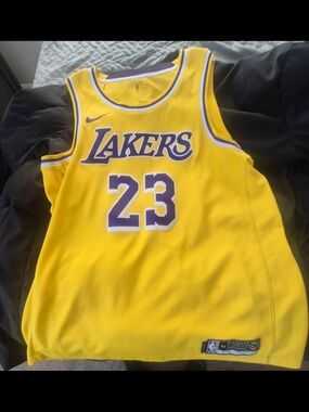 Nike Lakers Yellow/Purple #23 Basketball Jersey